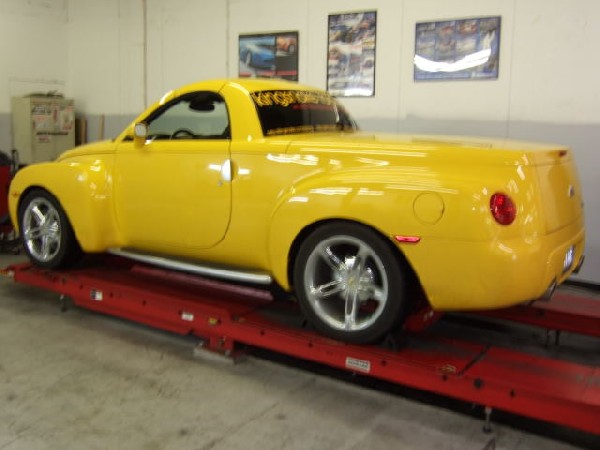 kingsnake racing's 2005 Chevrolet SSR getting lowered with a set of Eibach