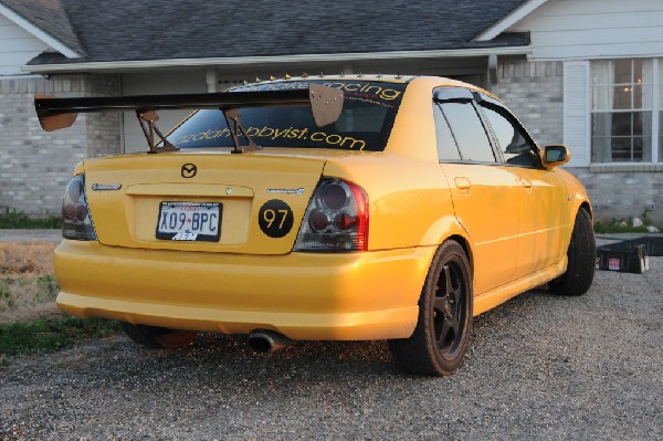 kingsnake racing 2003.5 MazdaSpeed Protege gets an adjustable aluminum wing