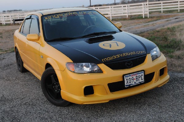 kingsnake racing 2003.5 MazdaSpeed Protege gets an adjustable aluminum wing